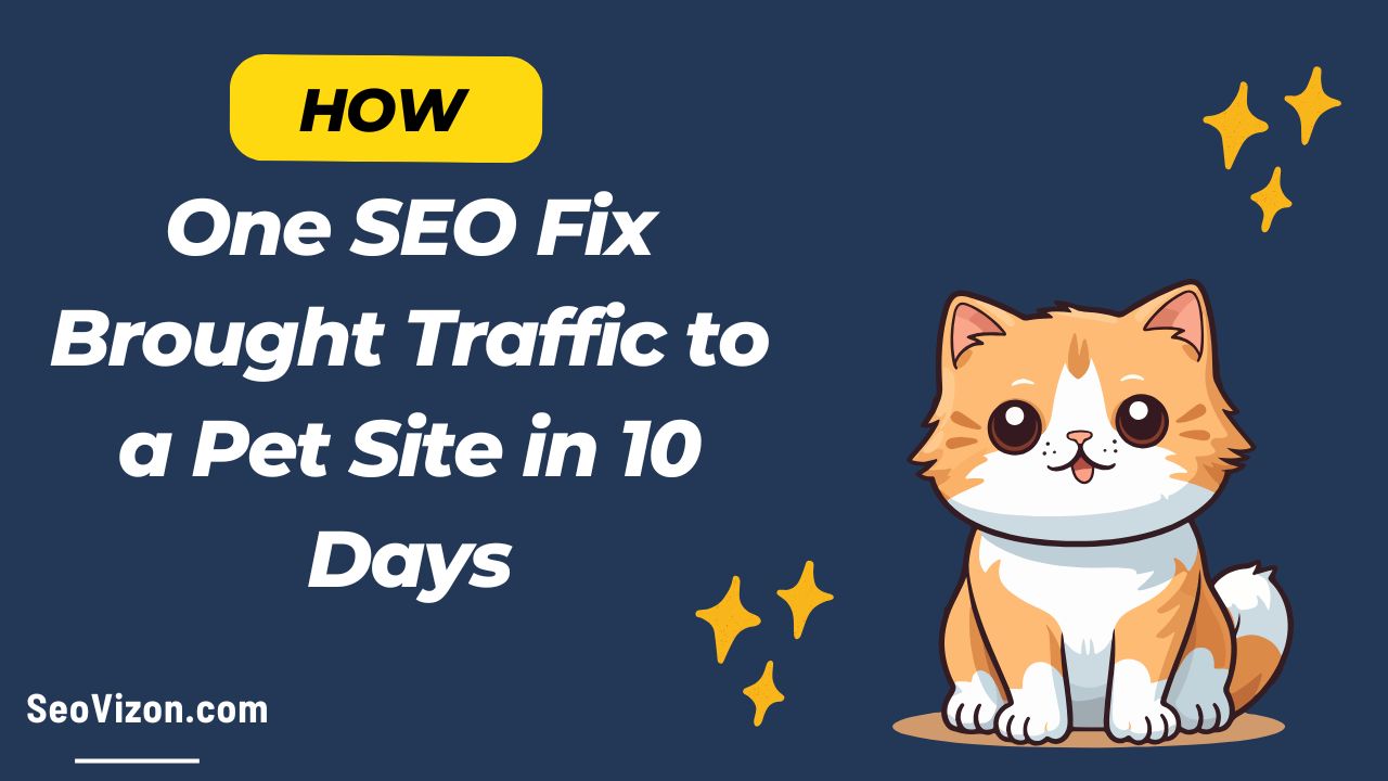 One SEO Fix Brought Traffic to a Pet Site in 10 Days